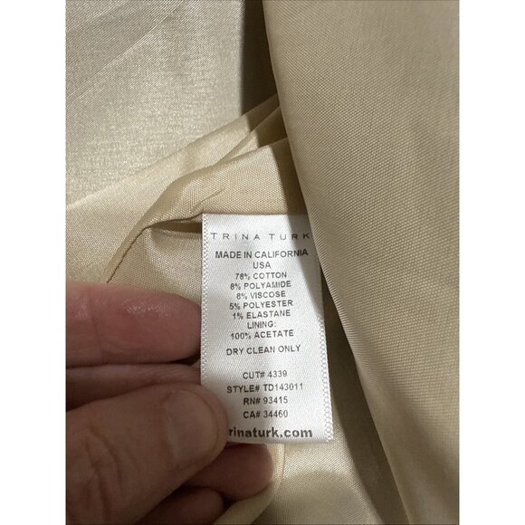 Trina Turk Size 6 Strapless Dress in Ivory and Black - Picture 6 of 9